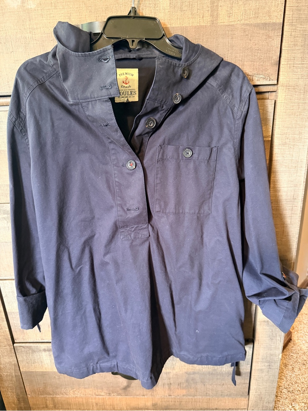 Joules Navy Hooded Pullover Jacket - ladies
